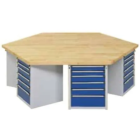 Anke 6-Eck Gruppenwerkbank 2340 x 2700 x 900 mm Modell 605 VG