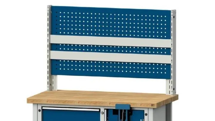 Anke Werkbänke Aufbauten Lochplatte für Montagewerkbank 2 Halteschienen Version D 1665x650mm