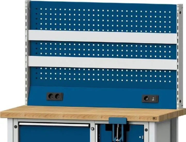 Anke Werkbänke Grundaufbau Lochplatte Energieleiste 2 Halteschienen 1165x650mm