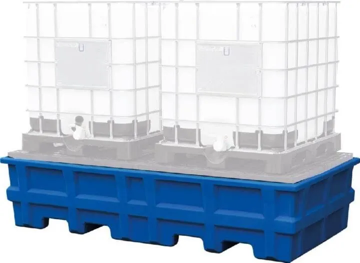 Asecos IBC Station PE mit PE Gitterrost 2480 x 1320 x 610 mm